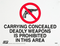 Poster - Concealed Weapons Prohibited