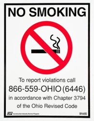 Poster - No Smoking - Ohio Revised Code